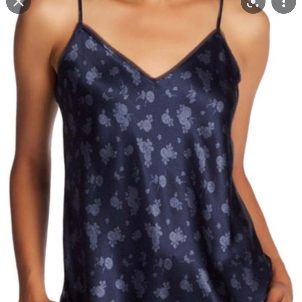 Vince navy blue blouse size large 100% silk